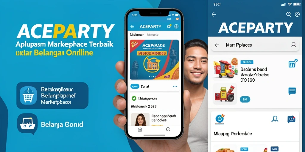 Tangkapan layar utama ACEPARTY menampilkan antarmuka Marketplace yang intuitif.