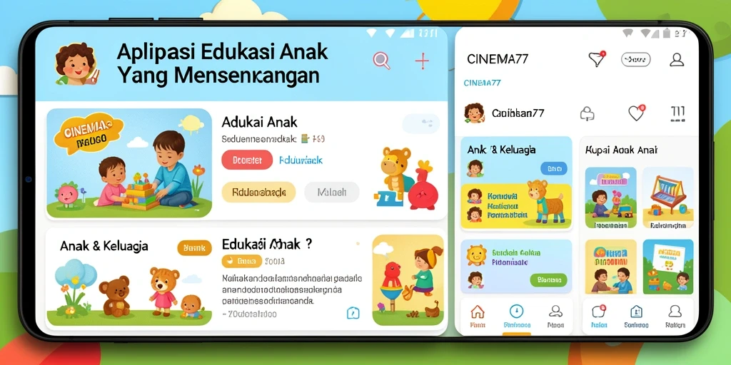 Antarmuka menarik CINEMA77 untuk Edukasi Anak yang interaktif.