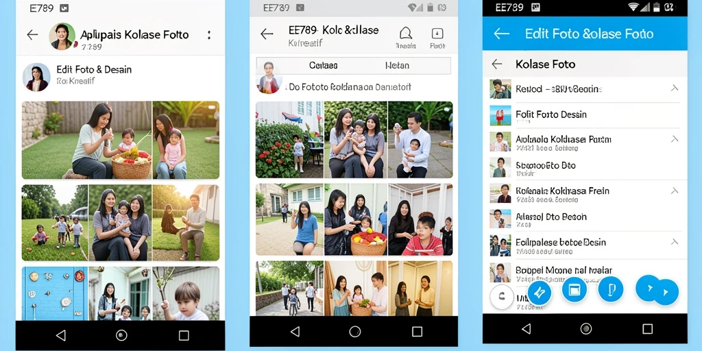 Tampilan antarmuka EE789 yang user-friendly untuk kolase foto.