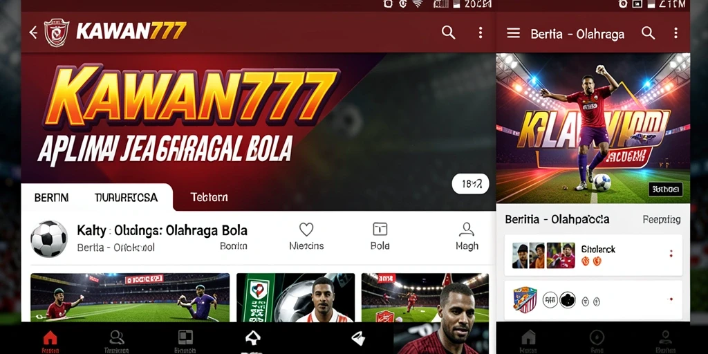 Tampilan antarmuka KAWAN777 yang modern dan informatif untuk penggemar sepak bola.
