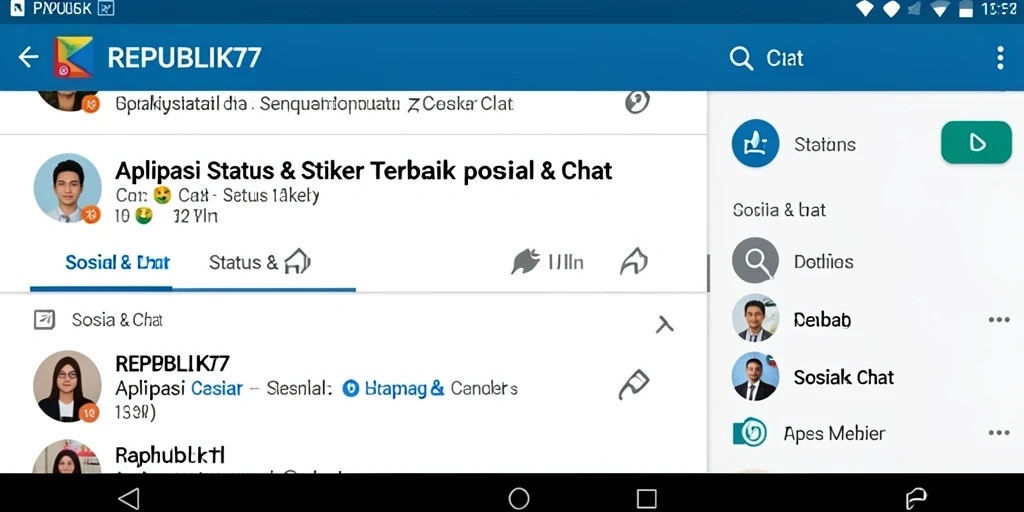 Tampilan antarmuka pengguna aplikasi REPUBLIK77 yang modern dan menarik.